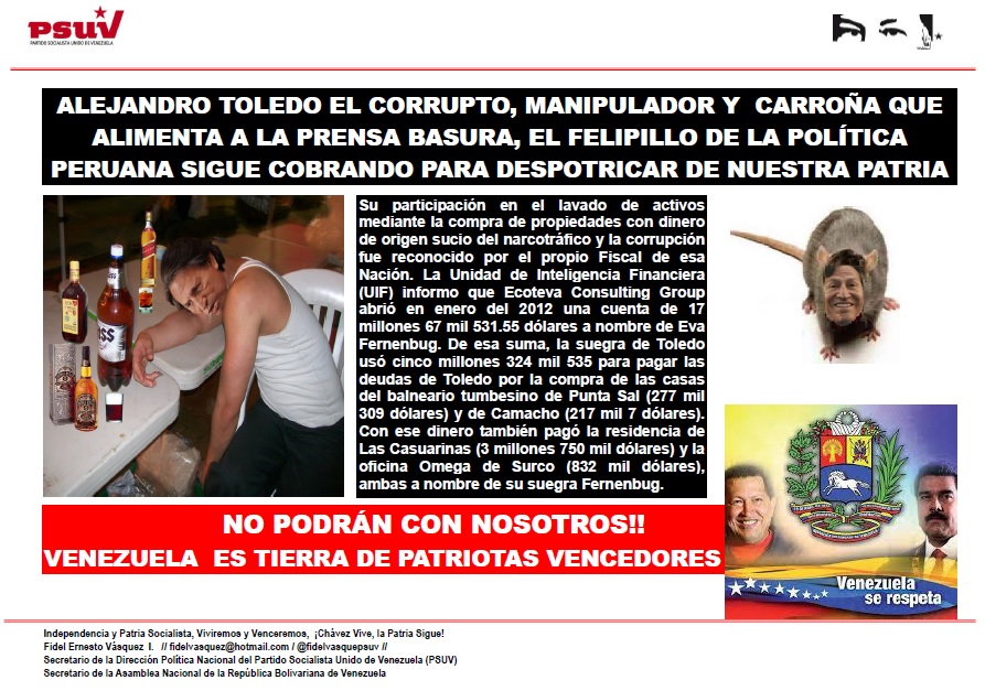 Alejandro Toledo el corrupto inmoral