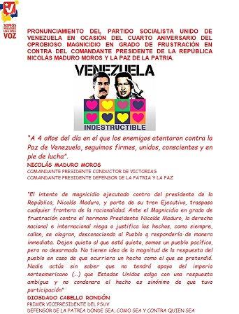PORTADA PRONUNCIAMIENTO CONDENA AL MAGNICIDIO FRUSTRADO-Fidel Ernesto Vasquez