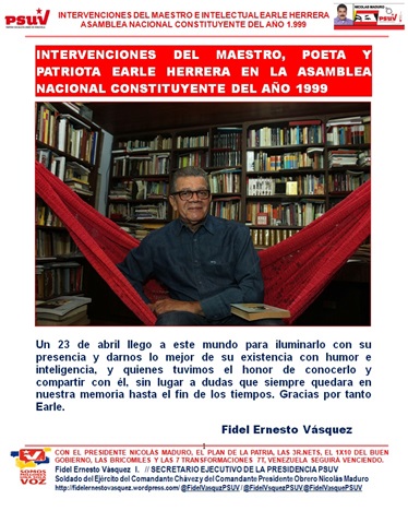 PORTADA EARLE HERRERA INTERVENCIONES EN LA ANC DE 1999-Carpeta Fidel Ernesto Vásquez